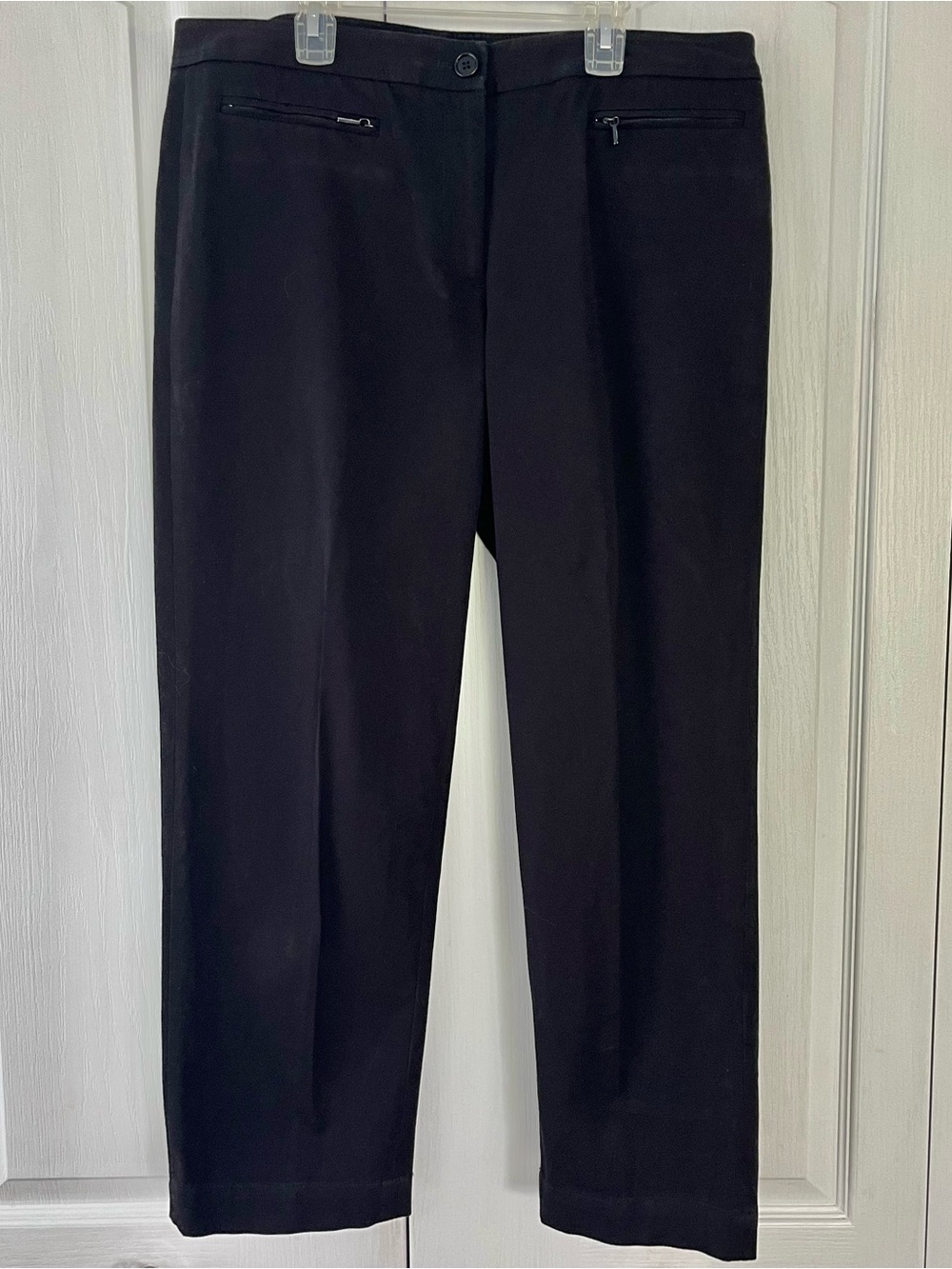 Talbots Pants Womens 12 Black Straight Leg Signature Modern Ankle Career